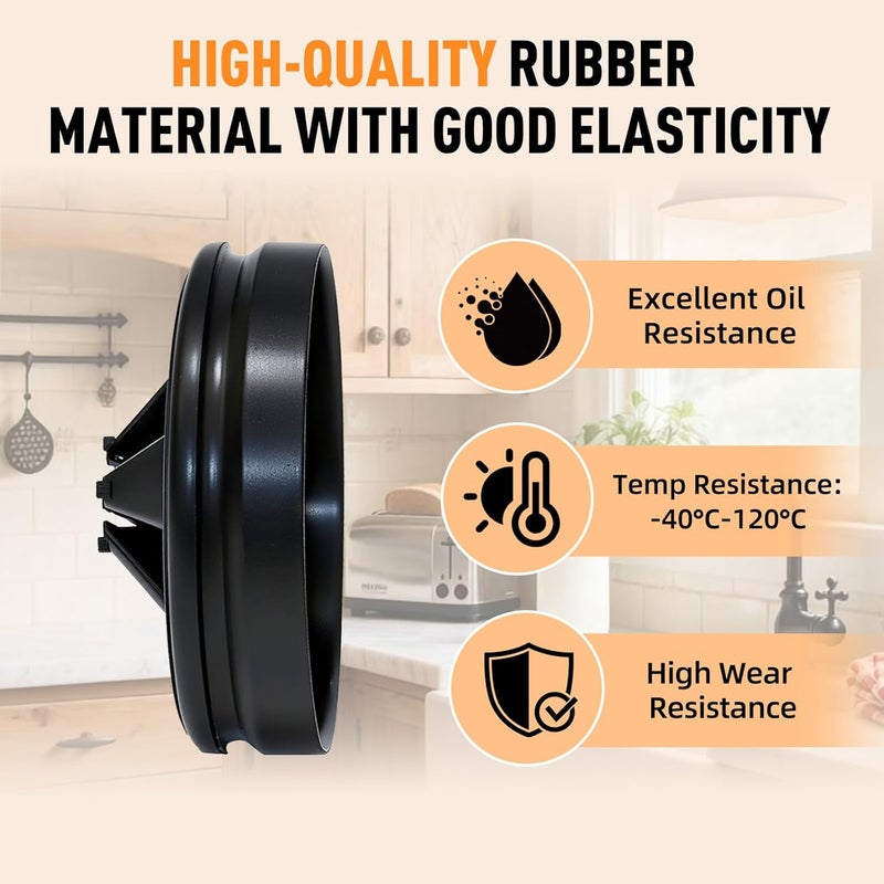 Qryuvfek حراس رش النفايات 2 قطعة، 3 3/8" غطاء تصريف مطور يقلل الضوضاء، سدادة حوض بديل QCB-AM لسلسلة InSinkErator Evolution، أسود - Image 5